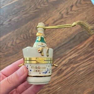 Lenox Gold and Cream Champagne Ornament
